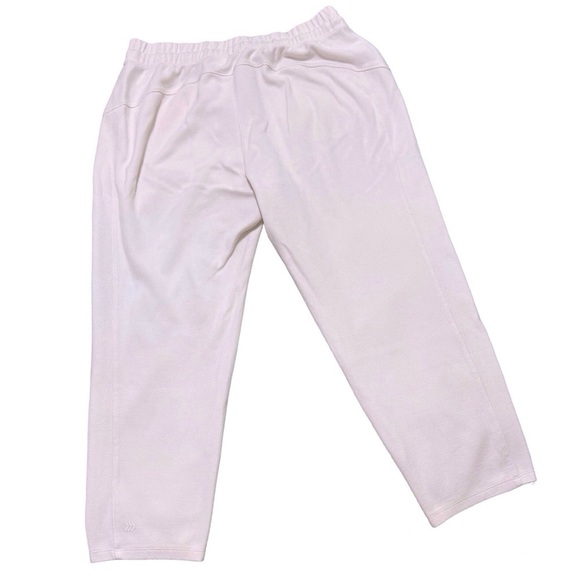 All in Motion Ribbed Cotton Blend Crop/Ankle Joggers Pull-on Large Cream/Ivory - Picture 3 of 8